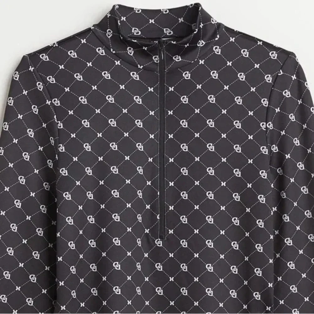H&M+ | Monogram-Patterned Fitted Dress Black 4X